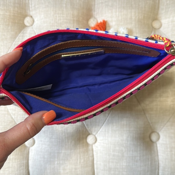 Steven By Steve Madden Elli Colorful Embroidered 3 Way Clutch, Pink Multi - Picture 3 of 9